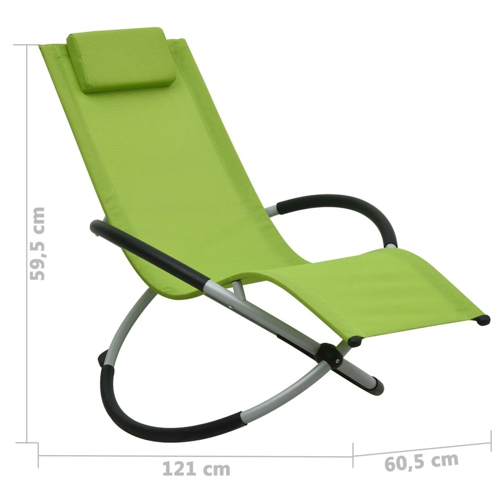 VIDAXL Chaise Longue Pour Enfants Acier Vert 6 VIDAXL Chaise Longue Pour Enfants Acier Vert – Image 6