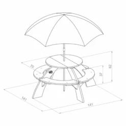 Axi Orion Table Pique Nique Enfant Ronde En Bois Marron & Blanc -Konst Decor Magasin 627a6e9bb0a037.26595514