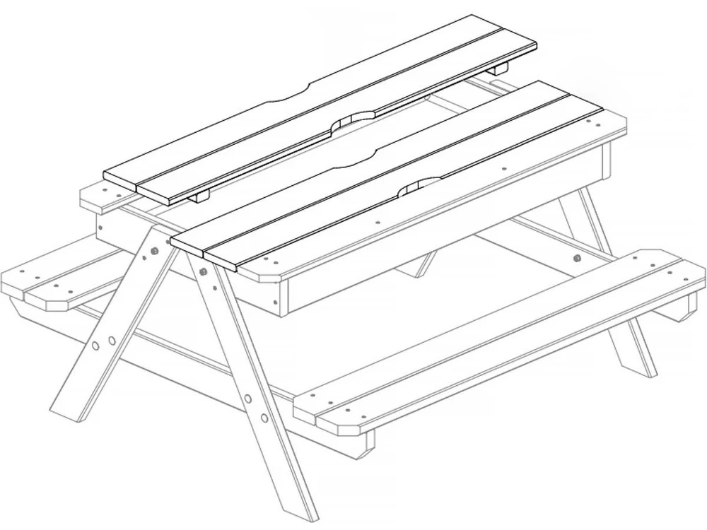 Table Pique-nique Avec Bac à Sable Intégré "kid" 2 Table Pique-nique Avec Bac à Sable Intégré "kid" – Image 2