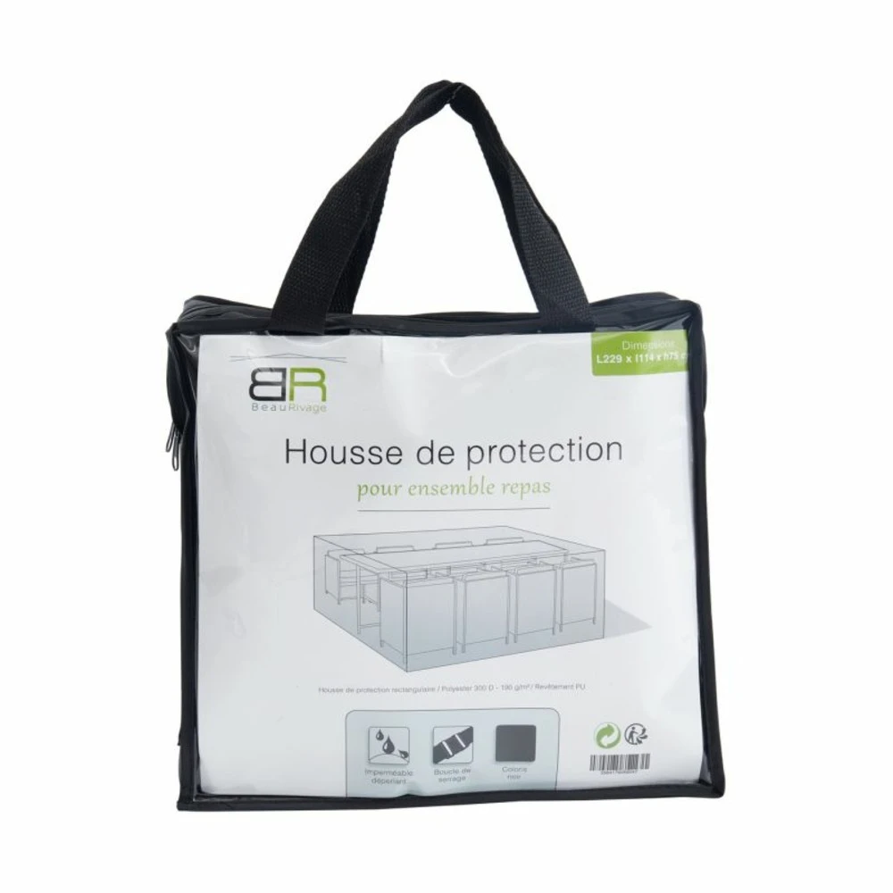 Housse De Protection Pour Ensemble Repas 8 Places Noir 1 Housse De Protection Pour Ensemble Repas 8 Places Noir