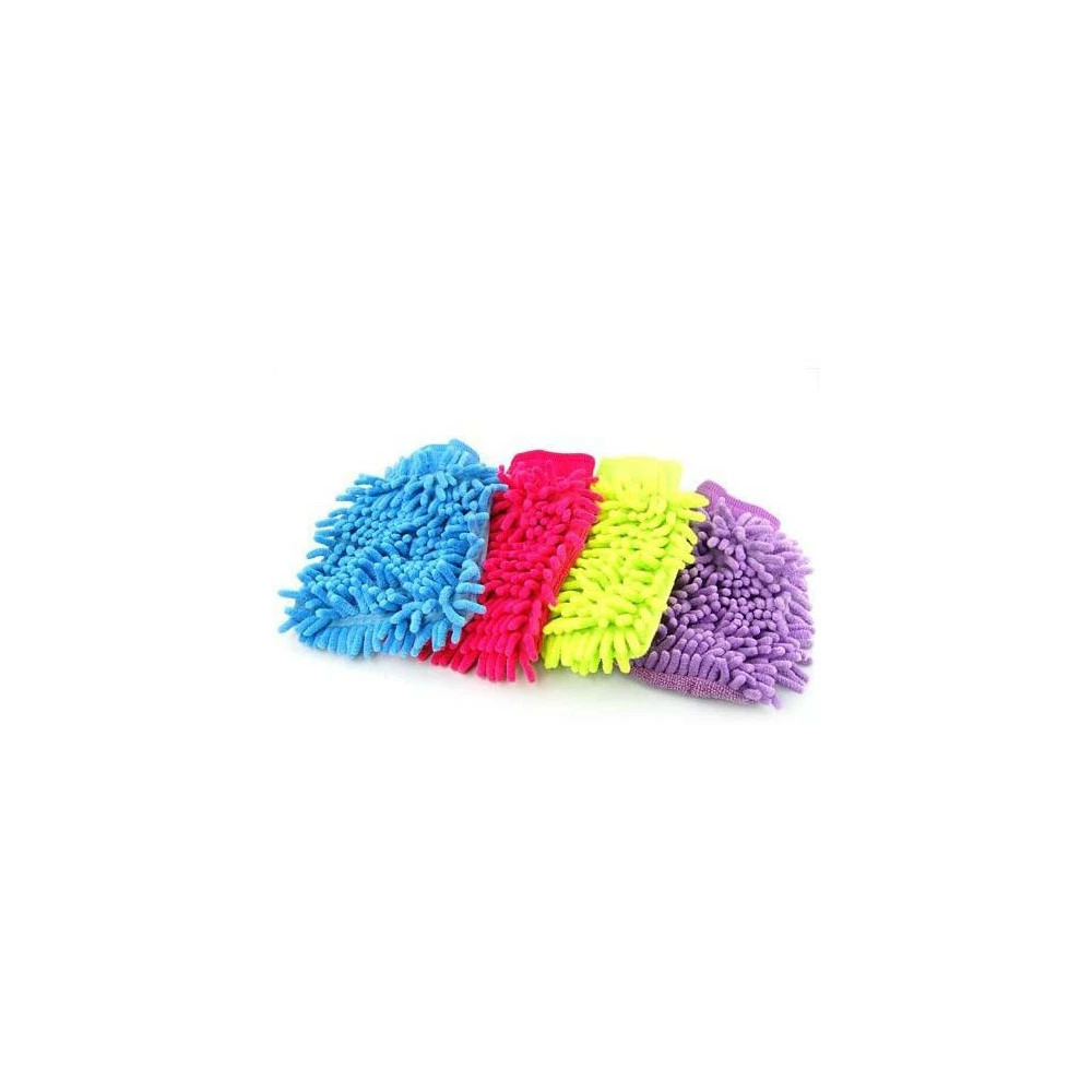 Lot Spécial De 4 Gants Chenille Microfibre Multicolores 3 Lot Spécial De 4 Gants Chenille Microfibre Multicolores – Image 3