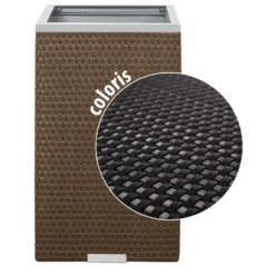 Jardinière En Résine Tressée Avec Cadre En Aluminium 35 X 35 X 60 Cm