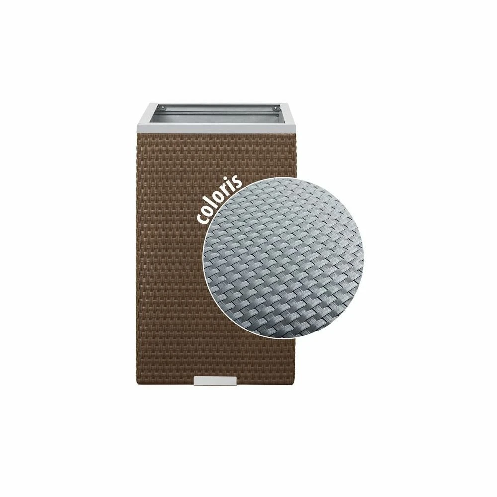 Jardinière En Résine Tressée Avec Cadre En Aluminium 35 X 35 X 60 Cm 1 Jardinière En Résine Tressée Avec Cadre En Aluminium 35 X 35 X 60 Cm