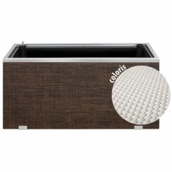 Jardinière En Résine Tressée Avec Réserve D'eau Et Cadre En Aluminium 95 X 39 X