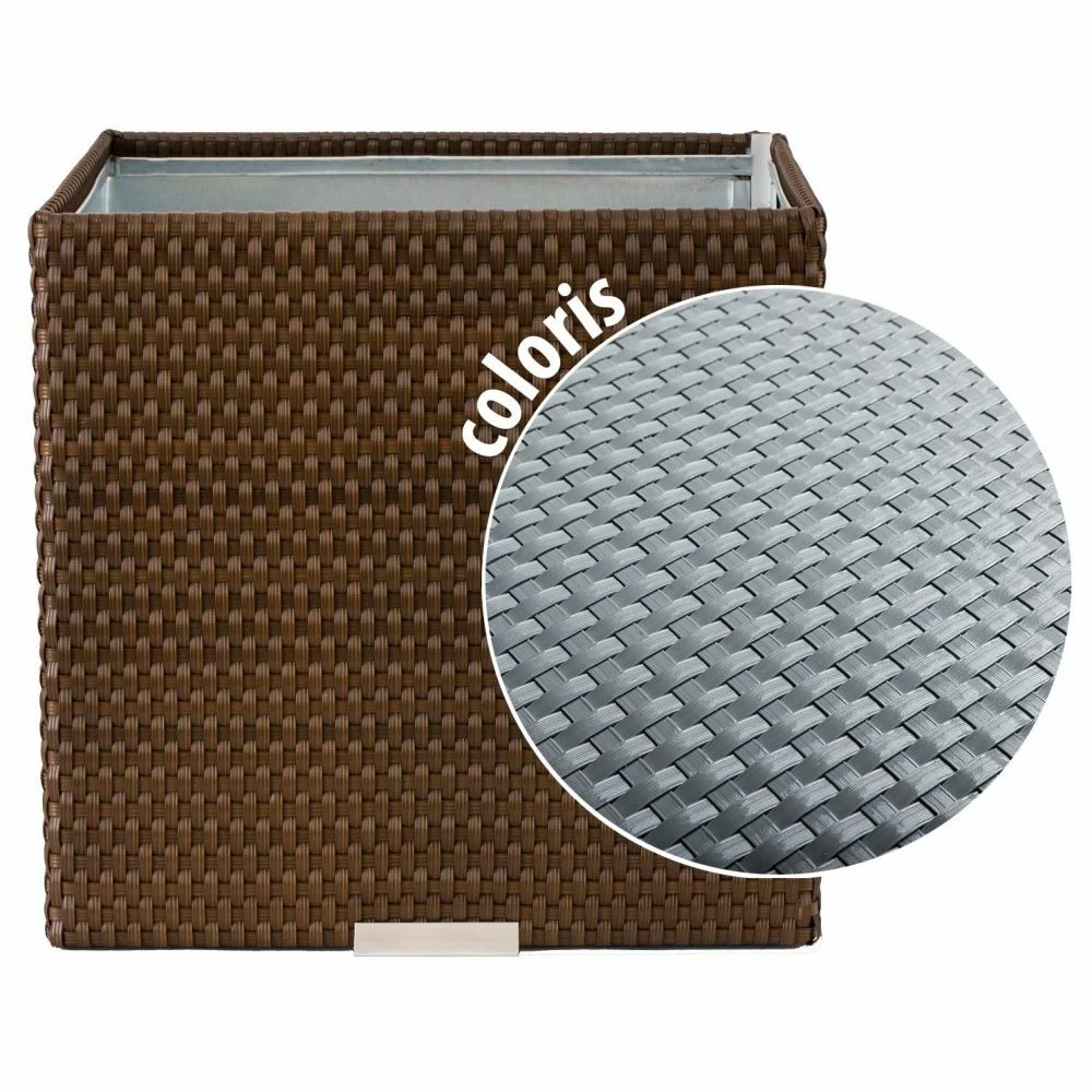 Jardinière En Résine Tressée 46 X 46 X 46 Cm 1 Jardinière En Résine Tressée 46 X 46 X 46 Cm