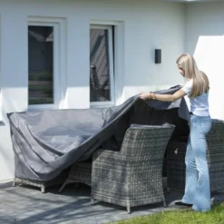 Madison Housse De Meubles D'extérieur 180 X 190 X 85 Cm Gris -Konst Decor Magasin 6364b90dbb9847.82951554