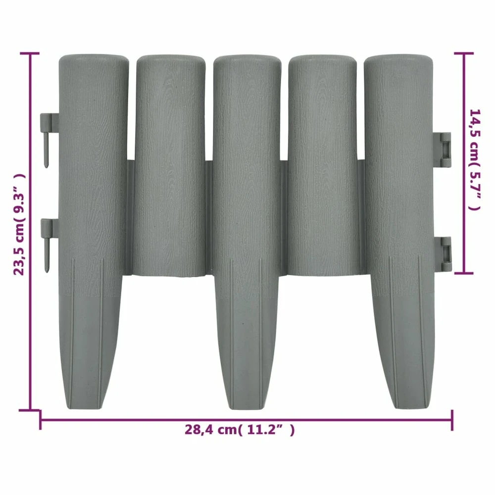 VIDAXL Bordures De Pelouse 36 Pcs Gris 10 M Pp 7 VIDAXL Bordures De Pelouse 36 Pcs Gris 10 M Pp – Image 7