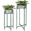 ESSCHERT DESIGN Jardinière Sur Pied En Zinc Intérieure Extérieure (lot De 2) Rondes - 2,7 / 3,8