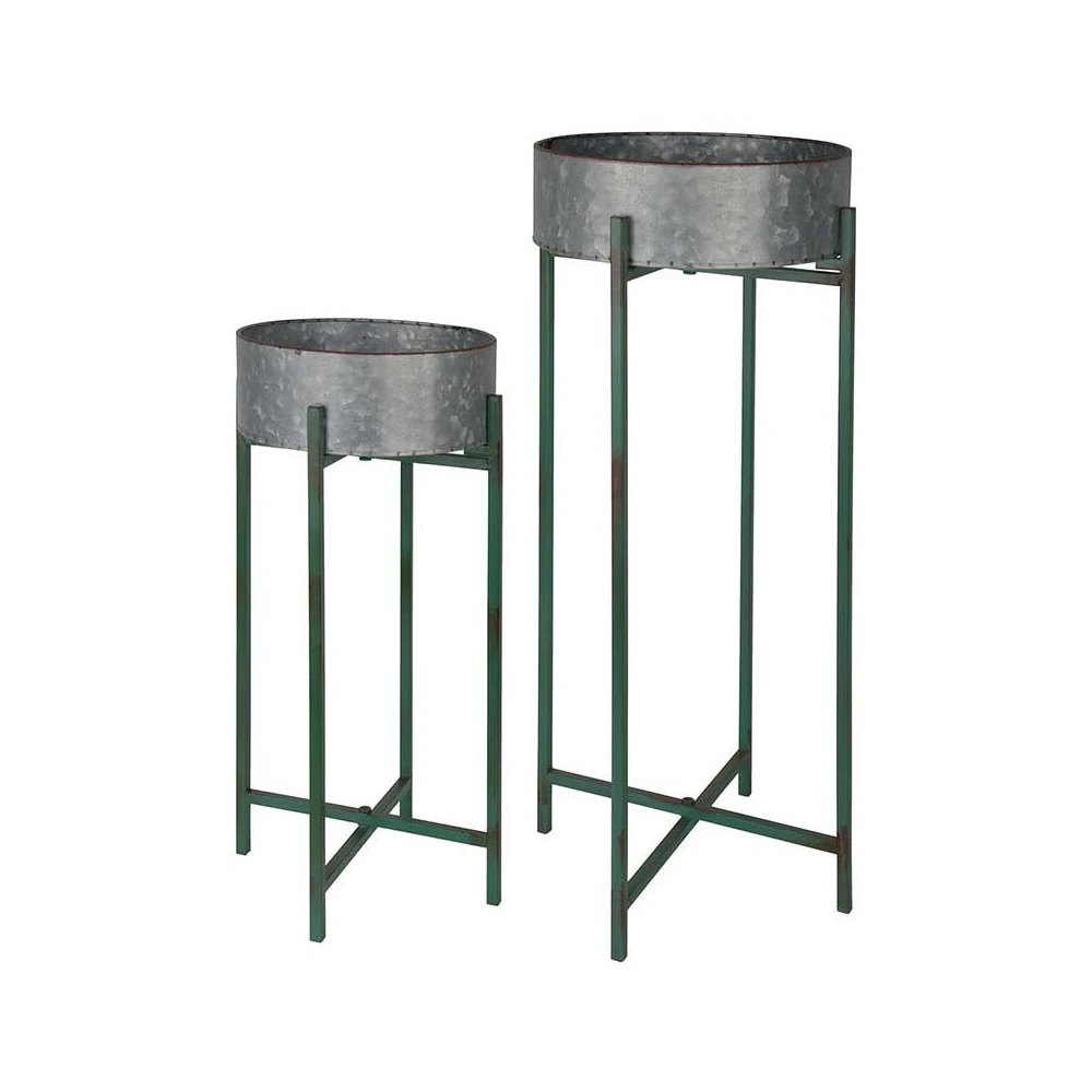 ESSCHERT DESIGN Jardinière Sur Pied En Zinc Intérieure Extérieure (lot De 2) Rondes - 2,7 / 3,8 3 ESSCHERT DESIGN Jardinière Sur Pied En Zinc Intérieure Extérieure (lot De 2) Rondes - 2,7 / 3,8 – Image 3