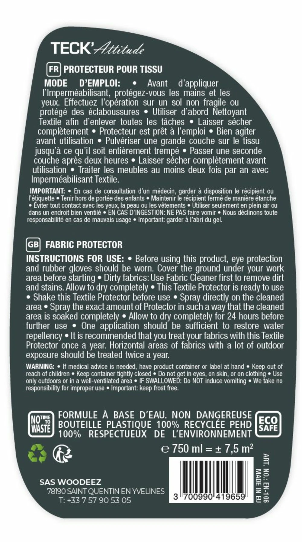 Protecteur Pour Tissus 750 Ml 2 Protecteur Pour Tissus 750 Ml – Image 2