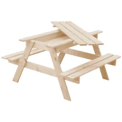 Table Enfant Pour Le Jardin - Table Et Chaise Enfant Avec Boite De Rangement -90x90xh50 Cm - M010-1