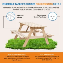 Table Enfant En Bois – Table Et Chaise Enfant - 90x90xh50 Cm - M018-1 12 Table Enfant En Bois – Table Et Chaise Enfant - 90x90xh50 Cm - M018-1 -Konst Decor Magasin 63eb3fd1b7a075.85570537