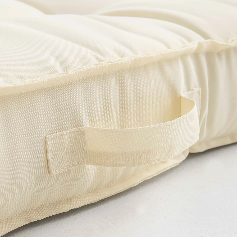 Coussin De Sol Ou D'assise Matelassé Polyester écru 120 X 80 X 12cm 5 Coussin De Sol Ou D'assise Matelassé Polyester écru 120 X 80 X 12cm – Image 5