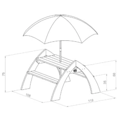 Axi Kylo Xl Table Pique Nique Enfant En Bois Gris & Blanc -Konst Decor Magasin 641d4029033279.17080669