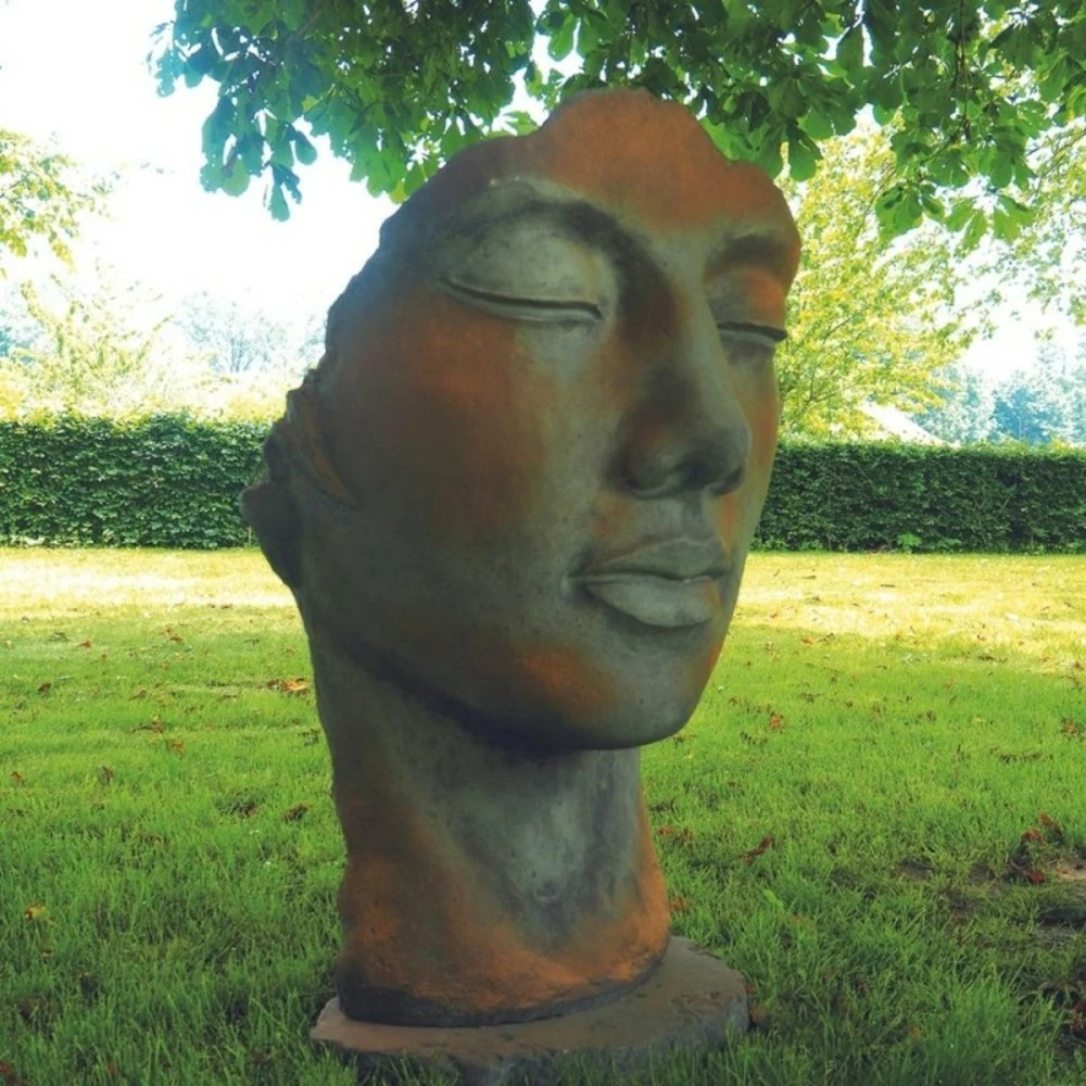 Statue Visage Femme Extérieur Grand Format - Rouille 115 Cm 3 Statue Visage Femme Extérieur Grand Format - Rouille 115 Cm – Image 3