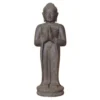 Statue Jardin Bouddha Debout Salutation 60 Cm - Gris Anthracite 60 Cm