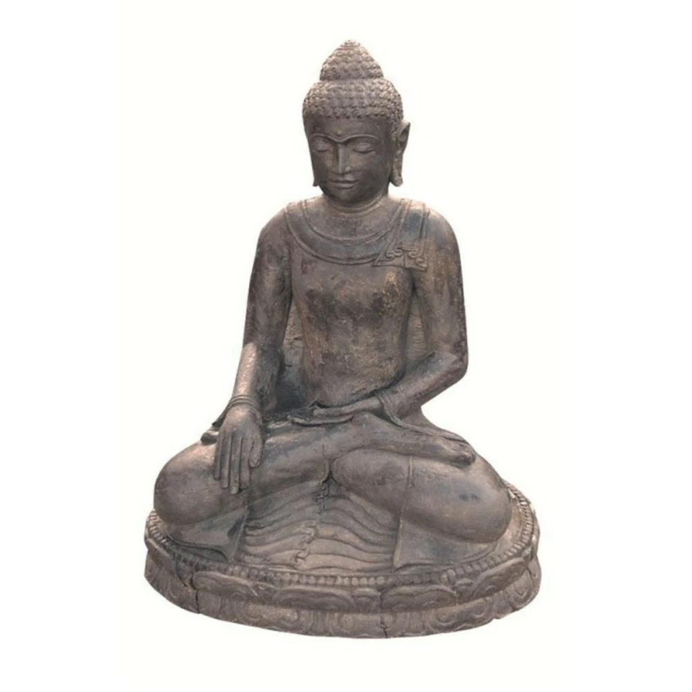 Statuette Bouddha Appel De La Terre à Témoin 30 Cm - Gris Anthracite 30 Cm 1 Statuette Bouddha Appel De La Terre à Témoin 30 Cm - Gris Anthracite 30 Cm