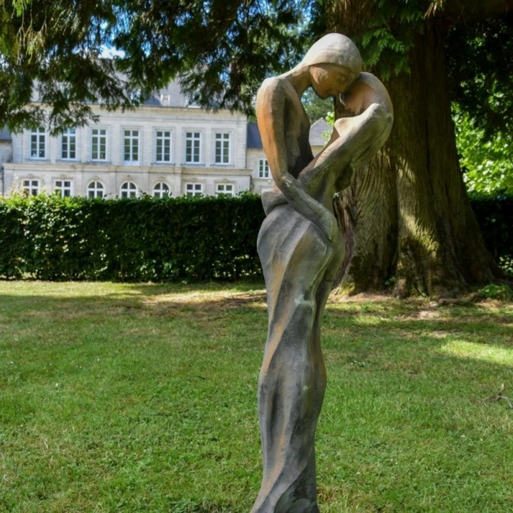 Statue De Jardin En Pierre Tristan Et Iseult Demi Rouille - Rouille 123 Cm 2 Statue De Jardin En Pierre Tristan Et Iseult Demi Rouille - Rouille 123 Cm – Image 2