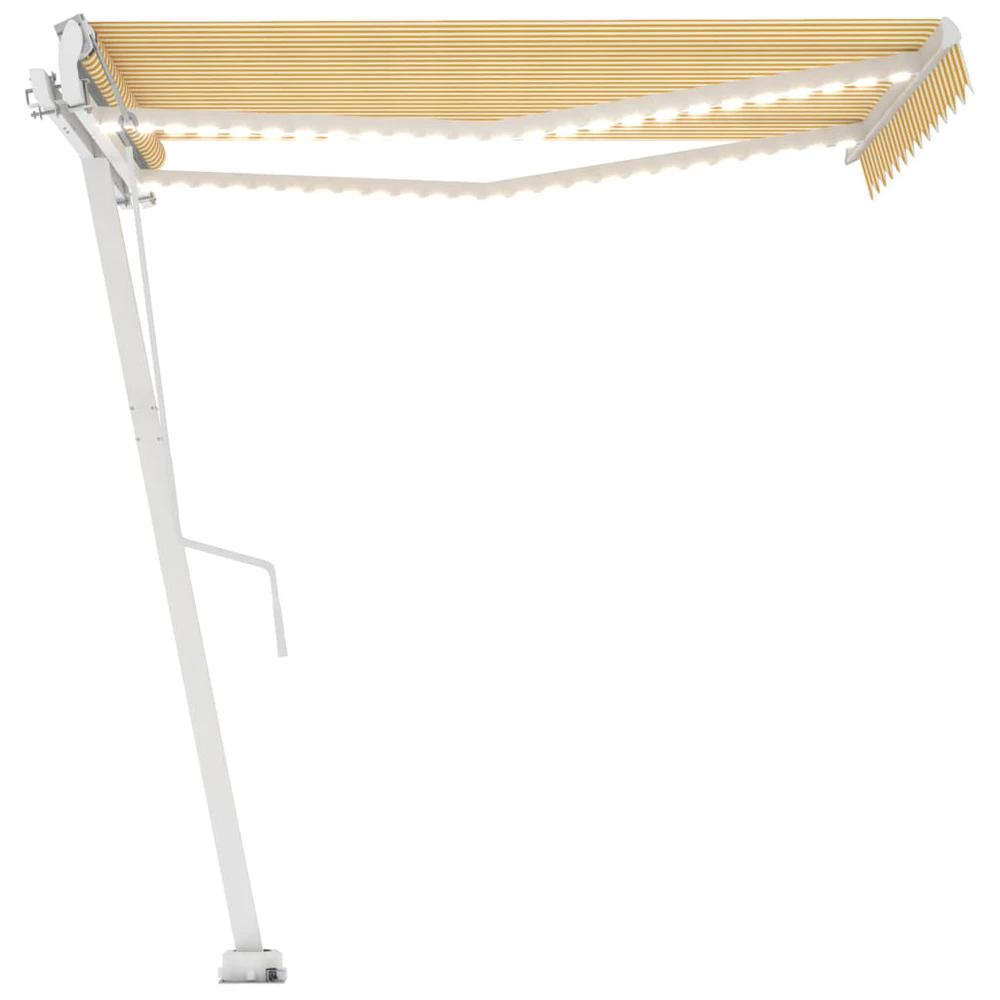 VIDAXL Auvent Automatique Capteur De Vent/led 350x250cm Jaune Et Blanc 2 VIDAXL Auvent Automatique Capteur De Vent/led 350x250cm Jaune Et Blanc – Image 2