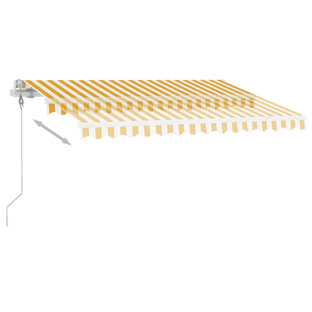 VIDAXL Auvent Automatique Capteur De Vent/led 350x250cm Jaune Et Blanc 7 VIDAXL Auvent Automatique Capteur De Vent/led 350x250cm Jaune Et Blanc – Image 7
