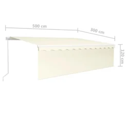 VIDAXL Auvent Rétractable Manuel Avec Store 5x3 M Crème 13 VIDAXL Auvent Rétractable Manuel Avec Store 5x3 M Crème -Konst Decor Magasin 6426dd8456e664.84492876
