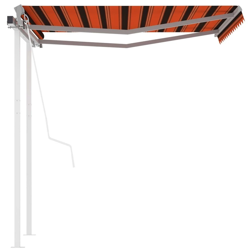 VIDAXL Auvent Rétractable Automatique Et Poteaux 3x2,5 M Orange Marron 2 VIDAXL Auvent Rétractable Automatique Et Poteaux 3x2,5 M Orange Marron – Image 2