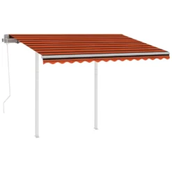 VIDAXL Auvent Rétractable Automatique Et Poteaux 3x2,5 M Orange Marron 9 VIDAXL Auvent Rétractable Automatique Et Poteaux 3x2,5 M Orange Marron -Konst Decor Magasin 6426dd877f8ce0.41849070