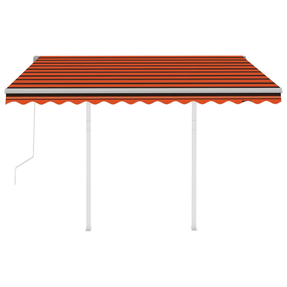 VIDAXL Auvent Rétractable Automatique Et Poteaux 3x2,5 M Orange Marron 6 VIDAXL Auvent Rétractable Automatique Et Poteaux 3x2,5 M Orange Marron – Image 6