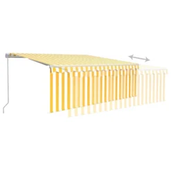VIDAXL Auvent Manuel Rétractable Avec Store 4,5x3 M Jaune Et Blanc 10 VIDAXL Auvent Manuel Rétractable Avec Store 4,5x3 M Jaune Et Blanc -Konst Decor Magasin 6426dda0930a13.12138616