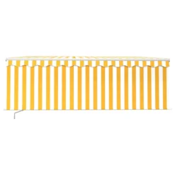 VIDAXL Auvent Manuel Rétractable Avec Store 4,5x3 M Jaune Et Blanc 9 VIDAXL Auvent Manuel Rétractable Avec Store 4,5x3 M Jaune Et Blanc -Konst Decor Magasin 6426dda0965d99.31781309