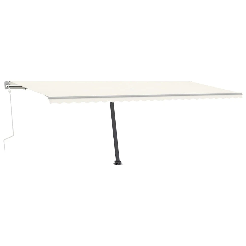 VIDAXL Auvent Manuel Rétractable Avec Led 600x350 Cm Crème 3 VIDAXL Auvent Manuel Rétractable Avec Led 600x350 Cm Crème – Image 3