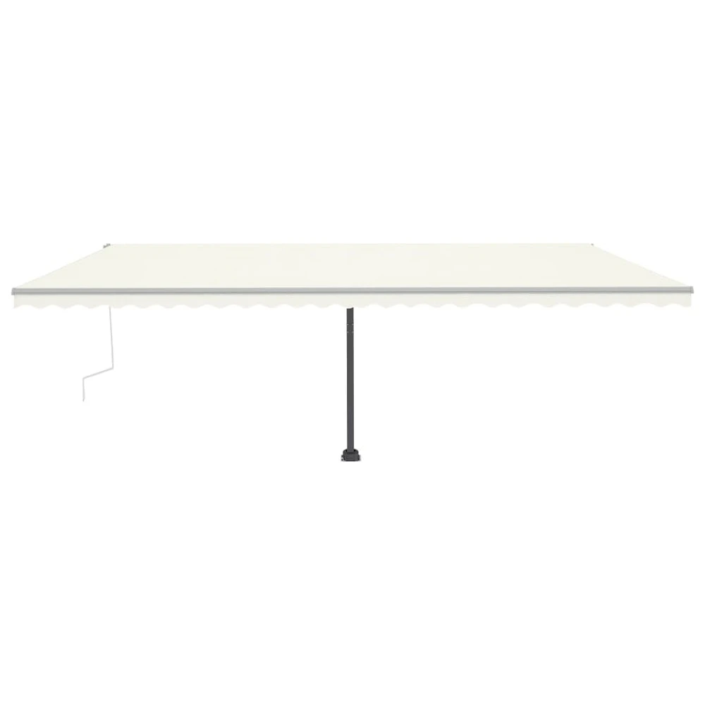 VIDAXL Auvent Manuel Rétractable Avec Led 600x350 Cm Crème 4 VIDAXL Auvent Manuel Rétractable Avec Led 600x350 Cm Crème – Image 4