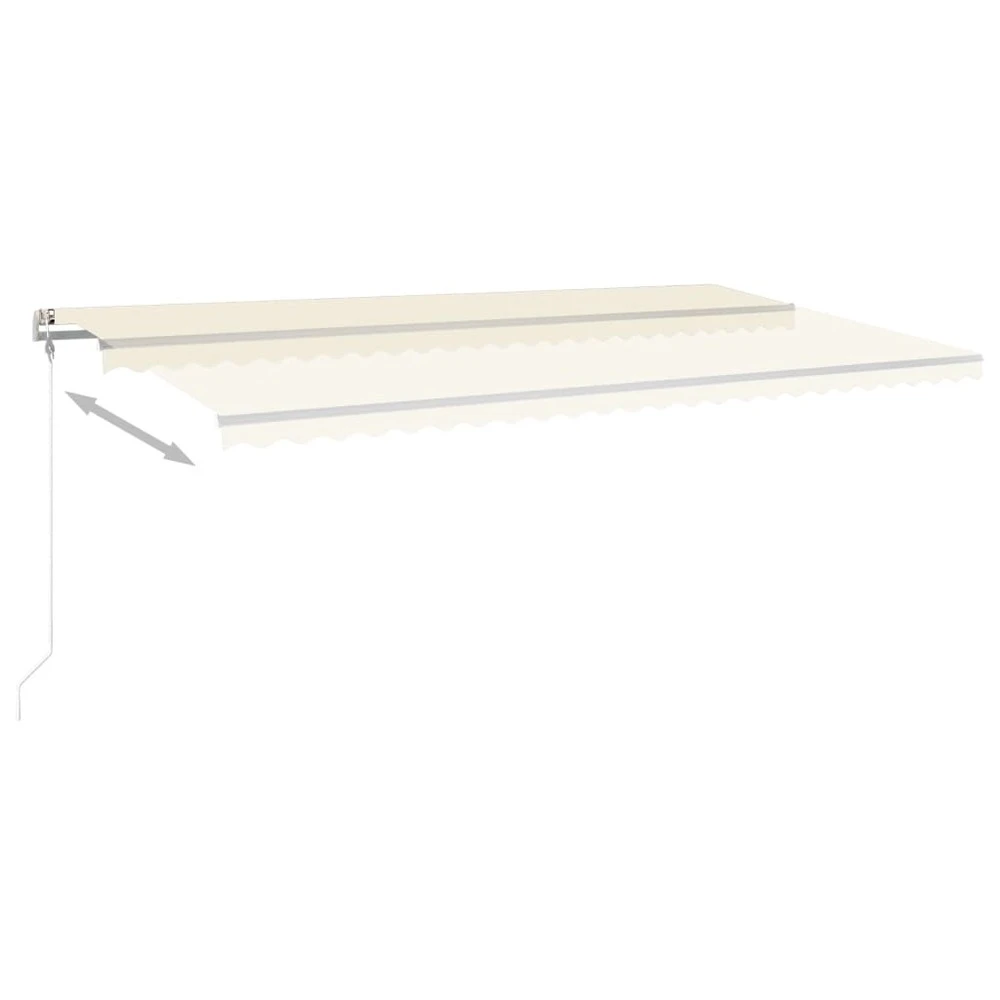 VIDAXL Auvent Manuel Rétractable Avec Led 600x350 Cm Crème 6 VIDAXL Auvent Manuel Rétractable Avec Led 600x350 Cm Crème – Image 6