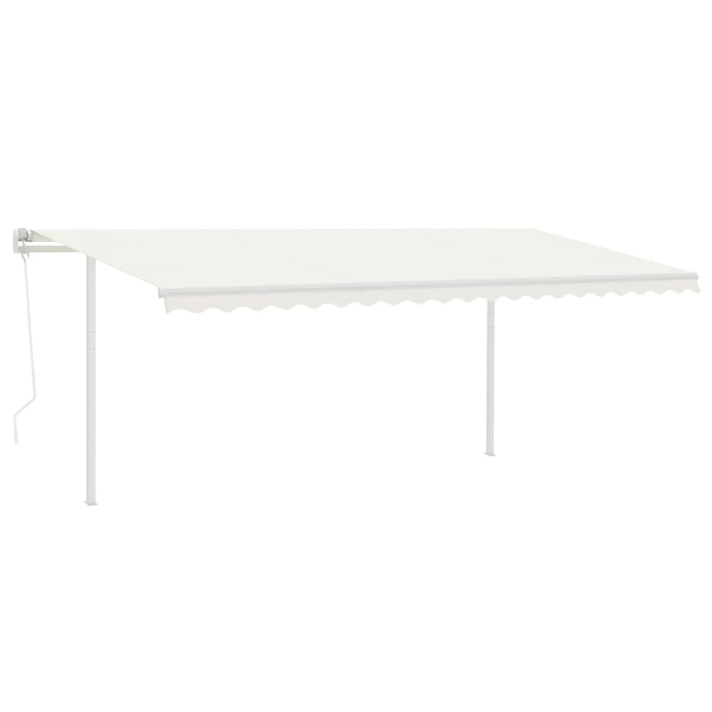 VIDAXL Auvent Automatique Capteur De Vent Et Led 5x3,5 M Crème 2 VIDAXL Auvent Automatique Capteur De Vent Et Led 5x3,5 M Crème – Image 2