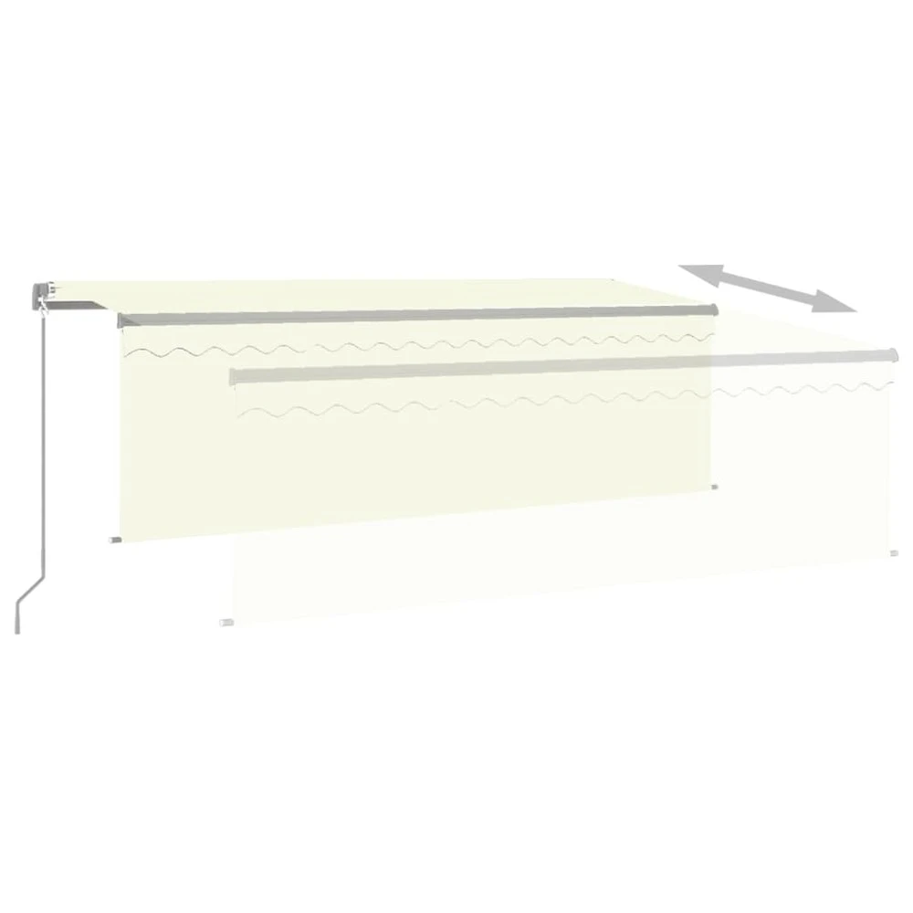 VIDAXL Auvent Manuel Rétractable Avec Store 4,5x3 M Crème 4 VIDAXL Auvent Manuel Rétractable Avec Store 4,5x3 M Crème – Image 4