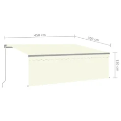VIDAXL Auvent Manuel Rétractable Avec Store 4,5x3 M Crème 13 VIDAXL Auvent Manuel Rétractable Avec Store 4,5x3 M Crème -Konst Decor Magasin 6426ddba387f67.12095157