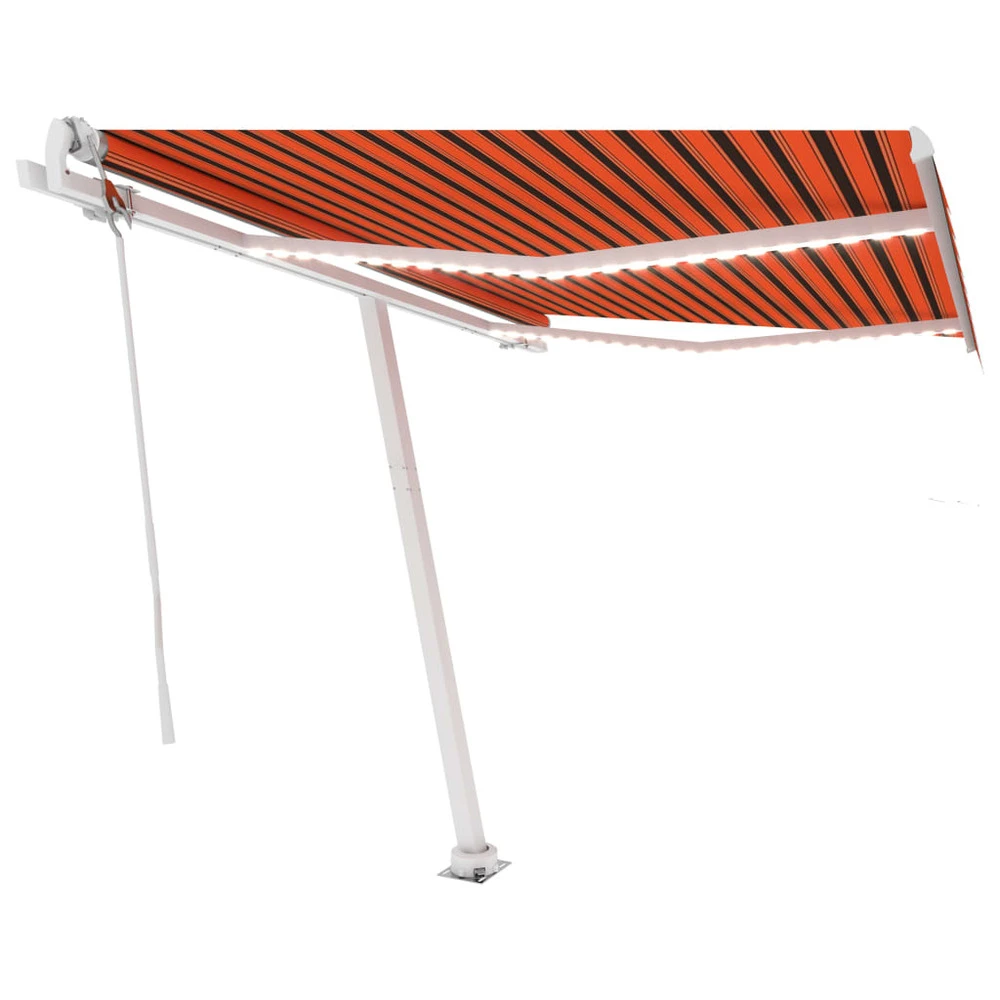 VIDAXL Auvent Automatique Capteur De Vent/led 300x250 Cm Orange/marron 2 VIDAXL Auvent Automatique Capteur De Vent/led 300x250 Cm Orange/marron – Image 2