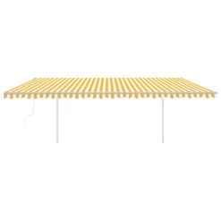 VIDAXL Auvent Automatique Capteur De Vent Et Led 6x3,5m Jaune Et Blanc -Konst Decor Magasin 6426ddd5419ae3.01186900
