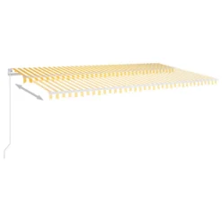 VIDAXL Auvent Automatique Capteur De Vent Et Led 6x3,5m Jaune Et Blanc -Konst Decor Magasin 6426ddd544cf87.17727675