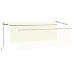 VIDAXL Auvent Manuel Rétractable Avec Store 4x3 M Crème -Konst Decor Magasin 6426dddf12a420.64607658