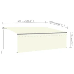 VIDAXL Auvent Manuel Rétractable Avec Store 4x3 M Crème -Konst Decor Magasin 6426dddf1c1186.74832879