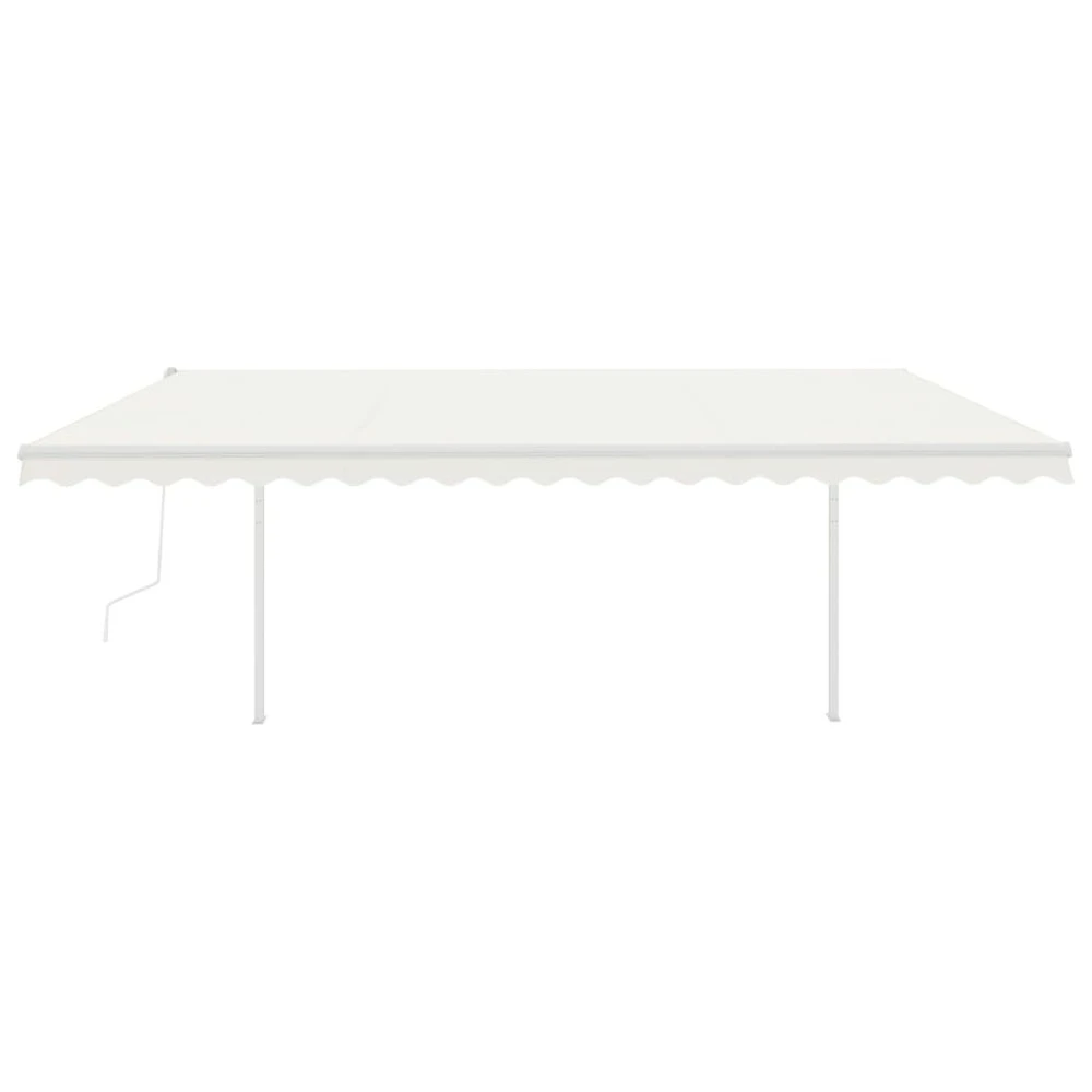 VIDAXL Auvent Automatique Rétractable Poteaux 5x3,5 M Crème 3 VIDAXL Auvent Automatique Rétractable Poteaux 5x3,5 M Crème – Image 3