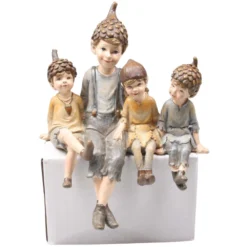 Figurine Fée En Résine Quatre Fées Assises