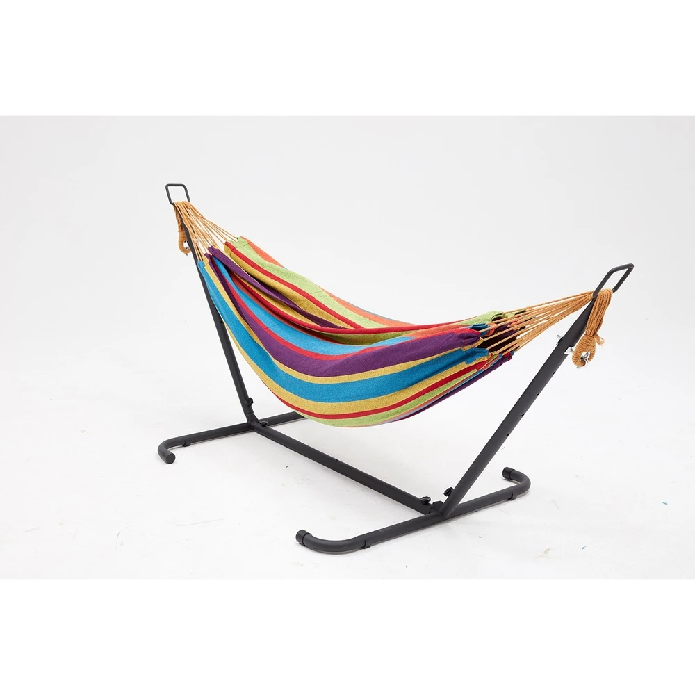 Copacabana Arc-en-ciel - Hamac Sur Pied 2,6 M Avec Toile En Tissu Multicolore 1 Copacabana Arc-en-ciel - Hamac Sur Pied 2,6 M Avec Toile En Tissu Multicolore