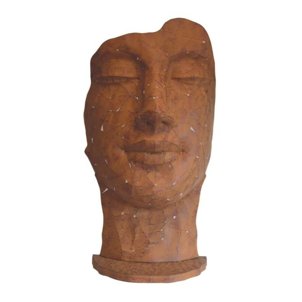 Statue Visage Métal Mosaïque 108 Cm - Brun 1 Statue Visage Métal Mosaïque 108 Cm - Brun