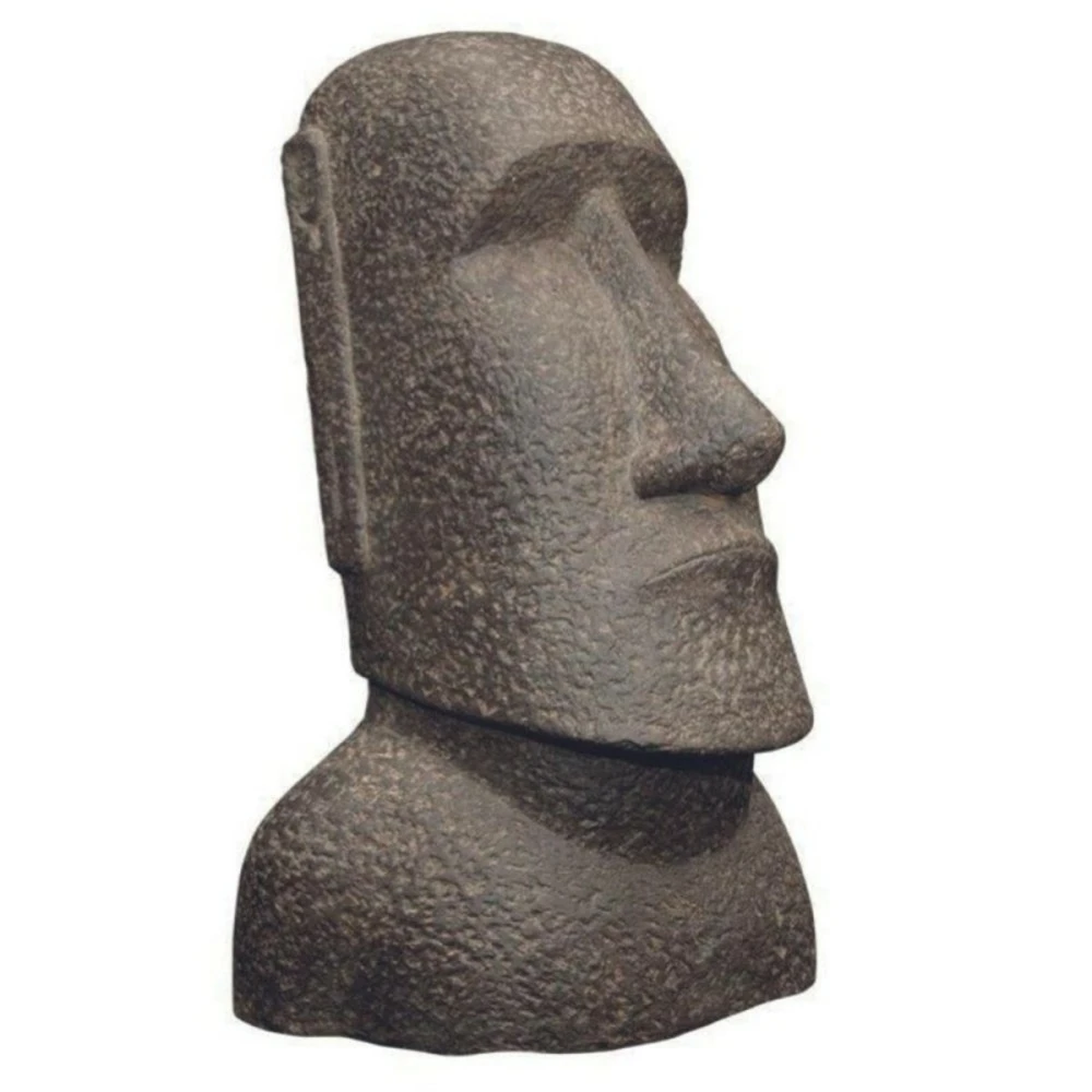 Statue Jardin Moaï 30 Cm - Gris Anthracite 30 Cm 1 Statue Jardin Moaï 30 Cm - Gris Anthracite 30 Cm