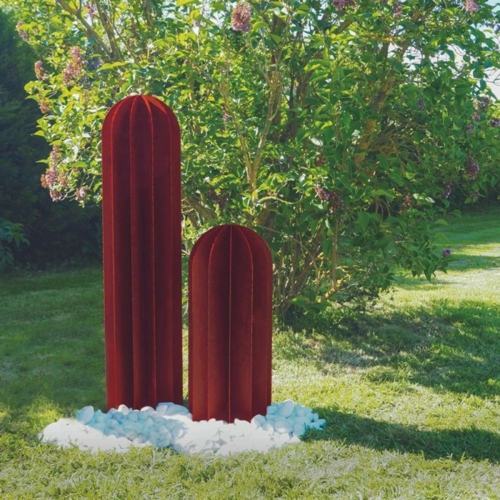 Cactus Métal Droit - Rouge 100 Cm 2 Cactus Métal Droit - Rouge 100 Cm – Image 2