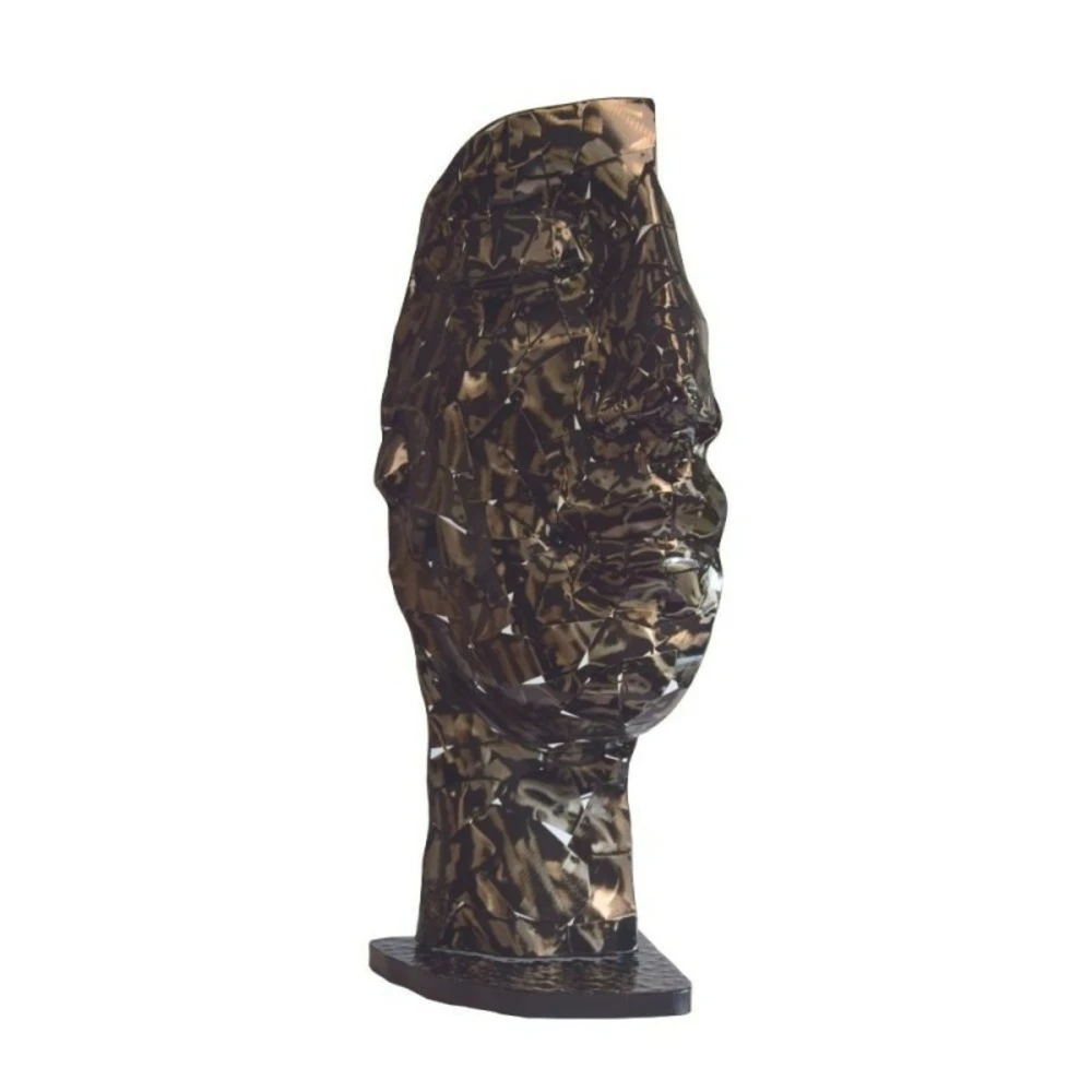 Statue Demi-visage Métal Mosaïque 101 Cm - Gris Anthracite 1 Statue Demi-visage Métal Mosaïque 101 Cm - Gris Anthracite