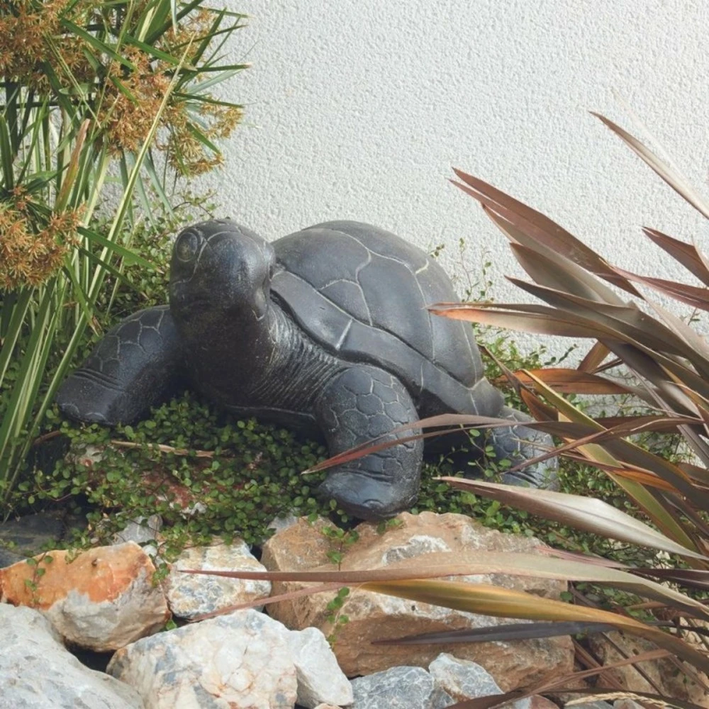 Statue Jardin Tortue L. 62 Cm - Gris Anthracite 25 Cm 2 Statue Jardin Tortue L. 62 Cm - Gris Anthracite 25 Cm – Image 2