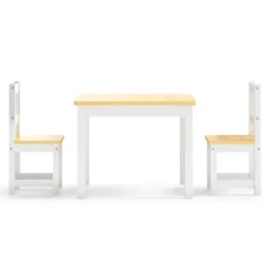 VIDAXL Ensemble De Table Et Chaises Pour Enfants 3 Pcs Blanc Et Beige 9 VIDAXL Ensemble De Table Et Chaises Pour Enfants 3 Pcs Blanc Et Beige -Konst Decor Magasin 64387d74e7ee02.51139245